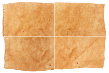 Collection of brown leather textures