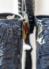 Military Boots and Dog Tags