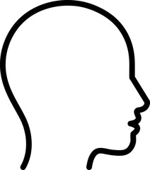 Head line silhouette. Profile contour. Vector illustration..eps