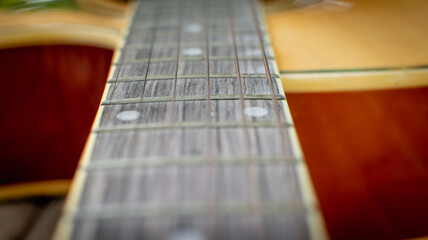 close up of guitar