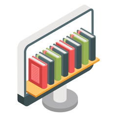 Trendy design icon of electronic books