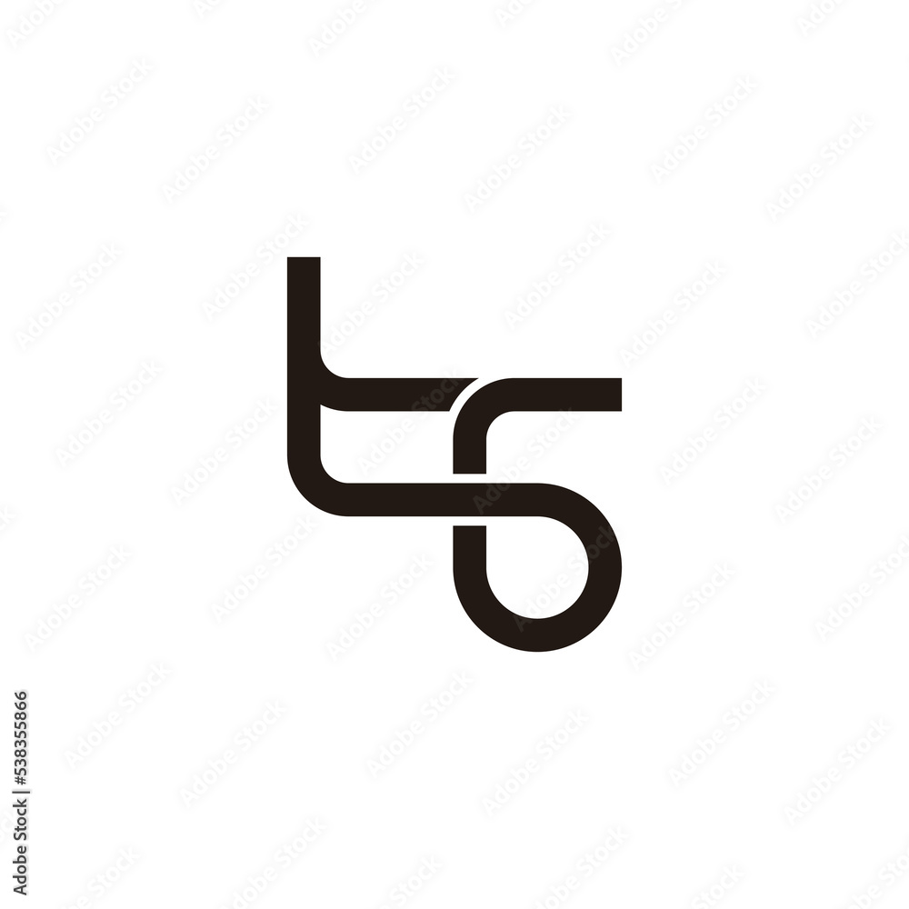 Poster letter tg loop linked line logo vector