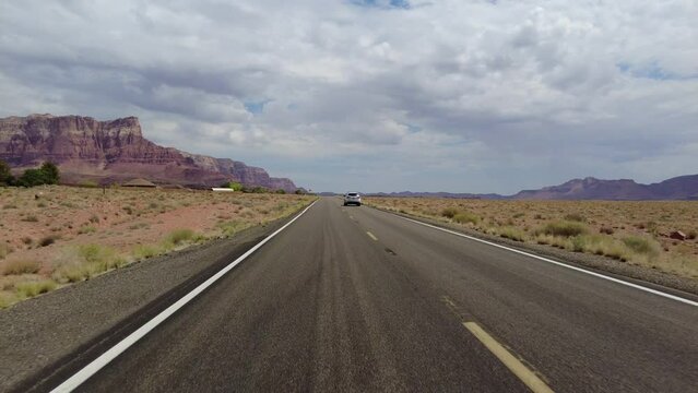 Driving Plate Grand Canyon East Rim Vermilion Cliffs Highway 89A Northbound Multicam Set 10 Rear View Arizona Southwest USA