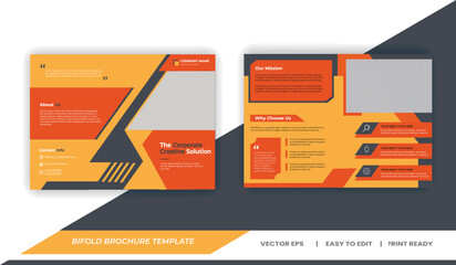 Bifold Brochure Template - Professional business brochure, bi fold template,cover page, half fold brochures - corporate brochure - 05
