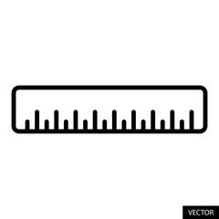 Scale or Ruler vector icon in line style design for website design, app, UI, isolated on white background. Editable stroke. Vector illustration.