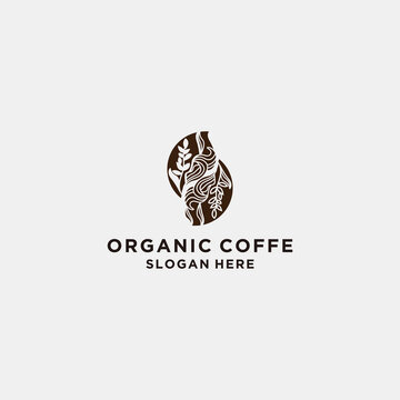Organic coffe logo icon vector image