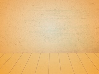 Light orange wallpaper with wooden floor texture 