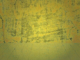 Fototapeta premium Yellow paint wall and floor texture 