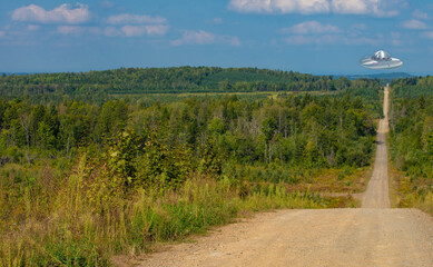 UAP over a remote dirt road in Maine