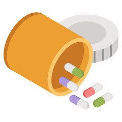 A unique design icon of drugs bottle