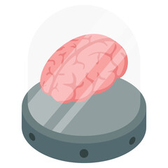 A colored design icon of brain 