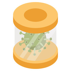 Isometric design icon of COVID-19