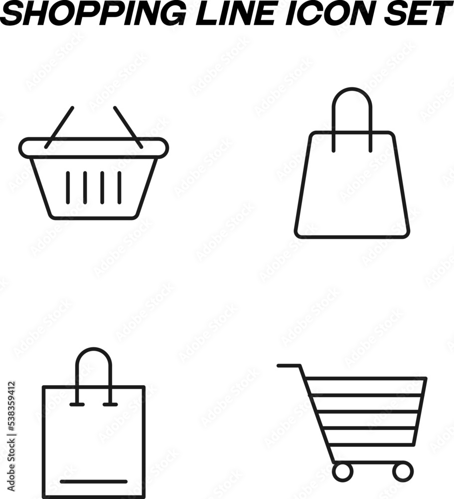 Aufkleber minimalistic outline signs drawn in flat style. editable stroke. vector line icon set with symbols o