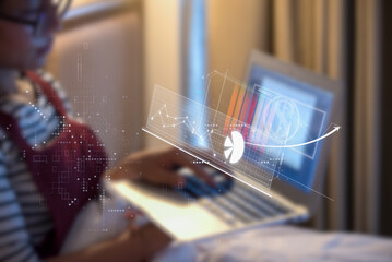 woman working frome home and on line business concept
