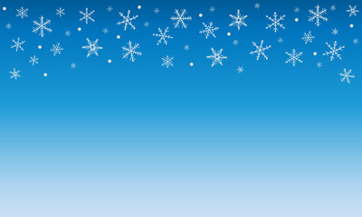 Winter snowflake greeting banner with blue background merry christmas
