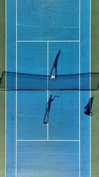 Vertical Video Tennis court Aerial View Alanya Turkey