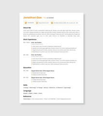 Minimal CV Design. Minimal Resume Design.