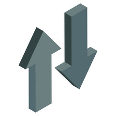 Opposite direction arrows Vector icon
