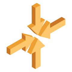 Trendy design icon of inward arrows 