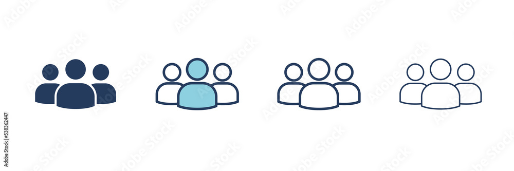 Poster people team icon. user group vector symbol. filled and linear style sign for mobile concept and web 