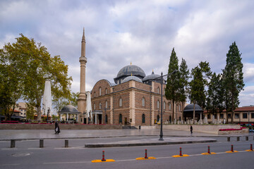 Fototapeta na wymiar Zagnos Pasa Mosque and square in Balikesir City of Turkey