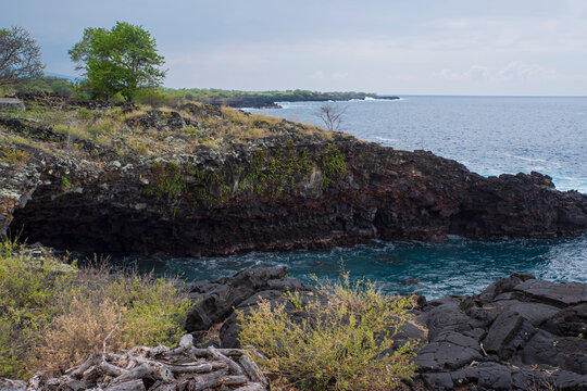 lava tube along coast off kahakai national trail south kona hawaii