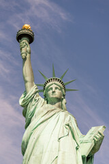 Fototapeta premium View with torch and declaration of independence at the Statue of Liberty