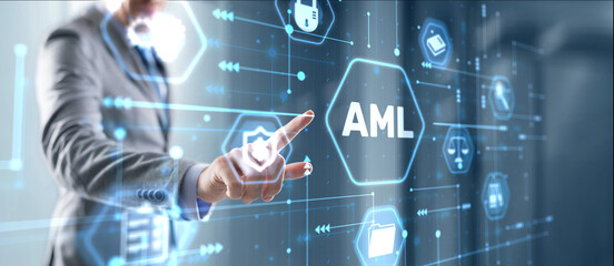AML Anti Money Laundering Financial Bank Business Technology Concept