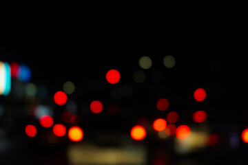 Defocused urban abstract texture background, blurred lights, City night light, light bokeh