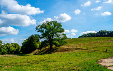 Landscape with meadows at Kelmis, Moresnet, Belgium
