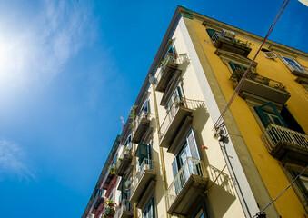 Fototapeta na wymiar Apartment in residential building exterior