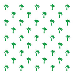 Green coconut palms pattern. Vector illustration, design, icon