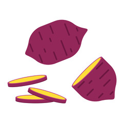 Roasted sweet potato. Roasted sweet potato logo design. Japanese Sweet potato.