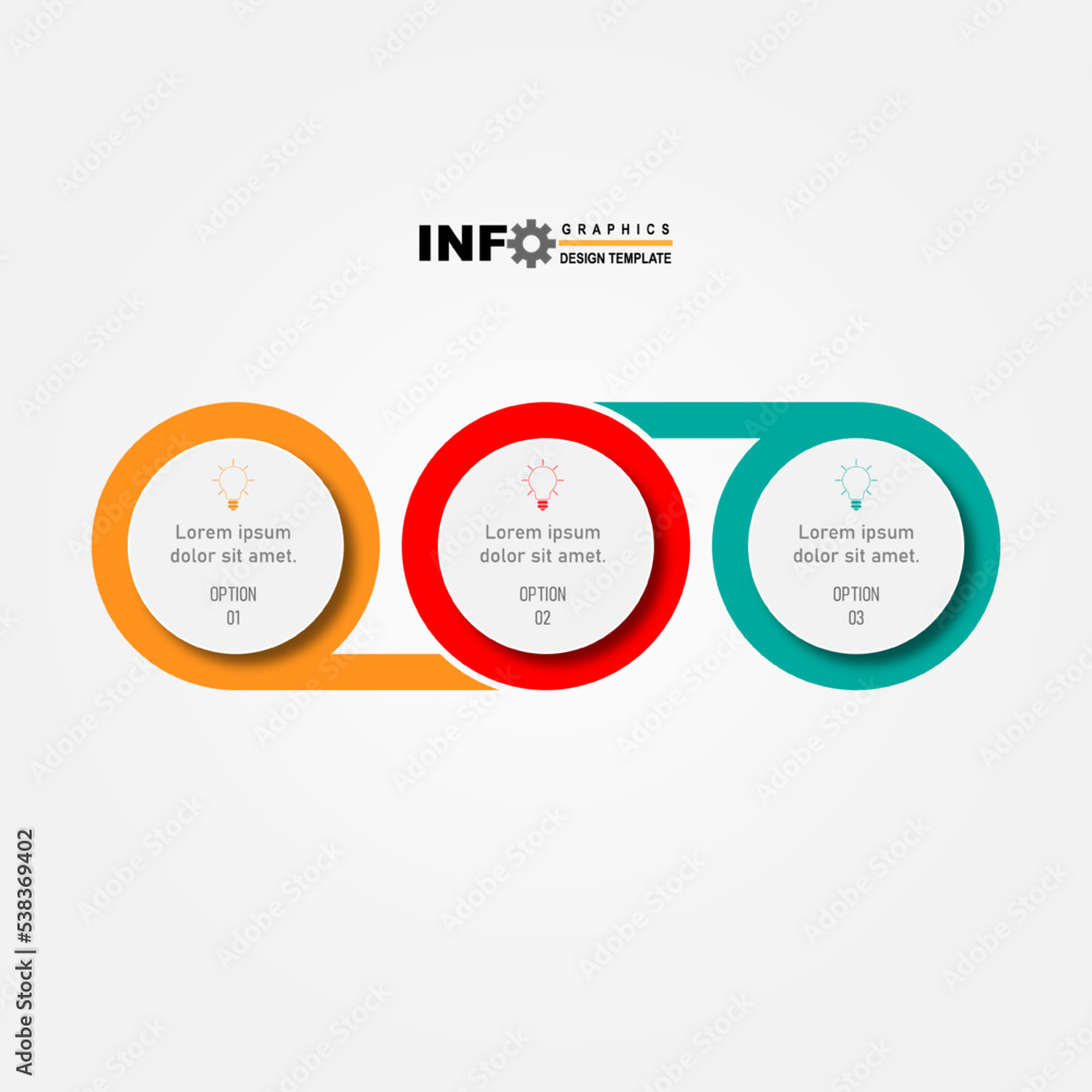 Poster vector infographic circle design template with 3,6 option or step.