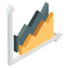 Fototapeta premium An isometric design, icon of area chart
