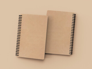 Blank Craft Brown Spiral Notebook or Notepad for business corporation