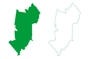 Fototapeta premium Cascavel municipality (Ceará state, Municipalities of Brazil, Federative Republic of Brazil) map vector illustration, scribble sketch Cascavel map