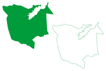 Chorozinho municipality (Ceará state, Municipalities of Brazil, Federative Republic of Brazil) map vector illustration, scribble sketch Chorozinho map