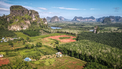 Fototapeta na wymiar The scenic landscape of Krabi Province in Thailand