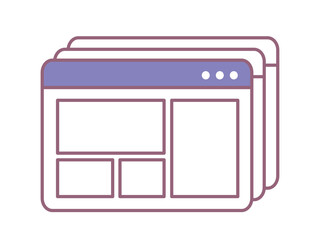 Psychedelic browser window. Interface element in old style, back to 80s and 90s. Programs and applications, software, Internet. Template, layout and mock up concept. Cartoon flat vector illustration