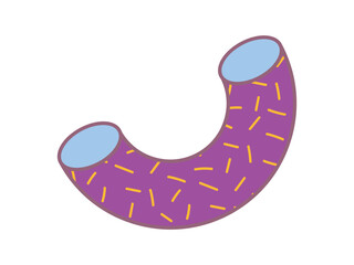 Psychedelic figure concept. Pink voluminous curved line. Abstract geometric figure, poster or banner for website. Hallucination, imagination and fantasy, hippie era. Cartoon flat vector illustration