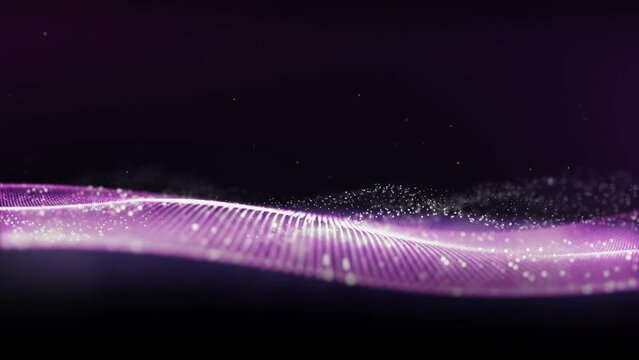 Abstract digital particle wave and lights background ,technology and futuristic concept, Digital technology, Social network connections, Animation digital data cyber or technology background concept.