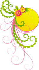 PNG flowers. Vintage floral elements Isolated botanical illustration for a wedding card.