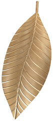 golden vintage style metal leaf for decoration isolated exotic beautiful elegant