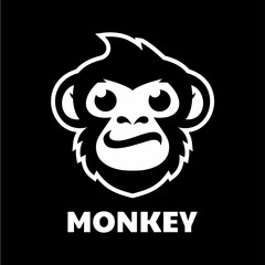 Monkey Head Mascot Logo Design, Chimp Icon