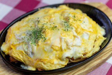 チーズオムレツ風ナポリタン