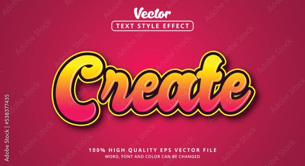 Poster Editable text effect, Create text with colorful style with modern style