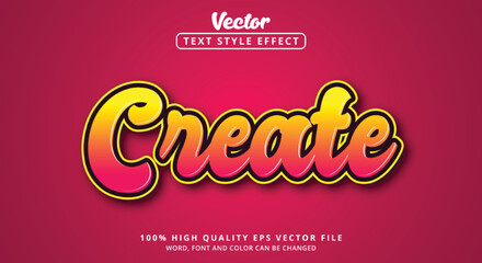 Editable text effect, Create text with colorful style with modern style