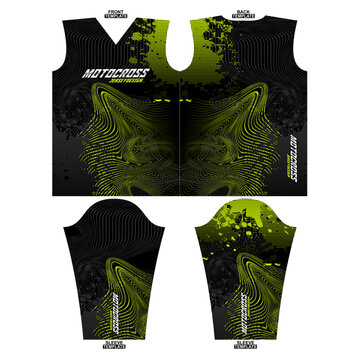 Print-ready sublimation motocross long sleeve jersey design