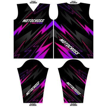 Print-ready sublimation motocross long sleeve jersey design